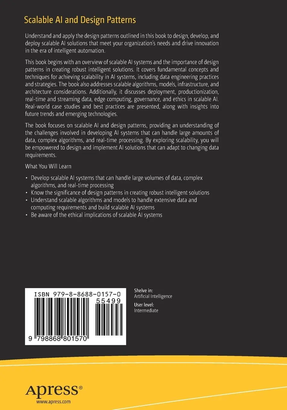 Rückseite: 9798868801570 | Scalable AI and Design Patterns | Abhishek Mishra | Taschenbuch | xvii