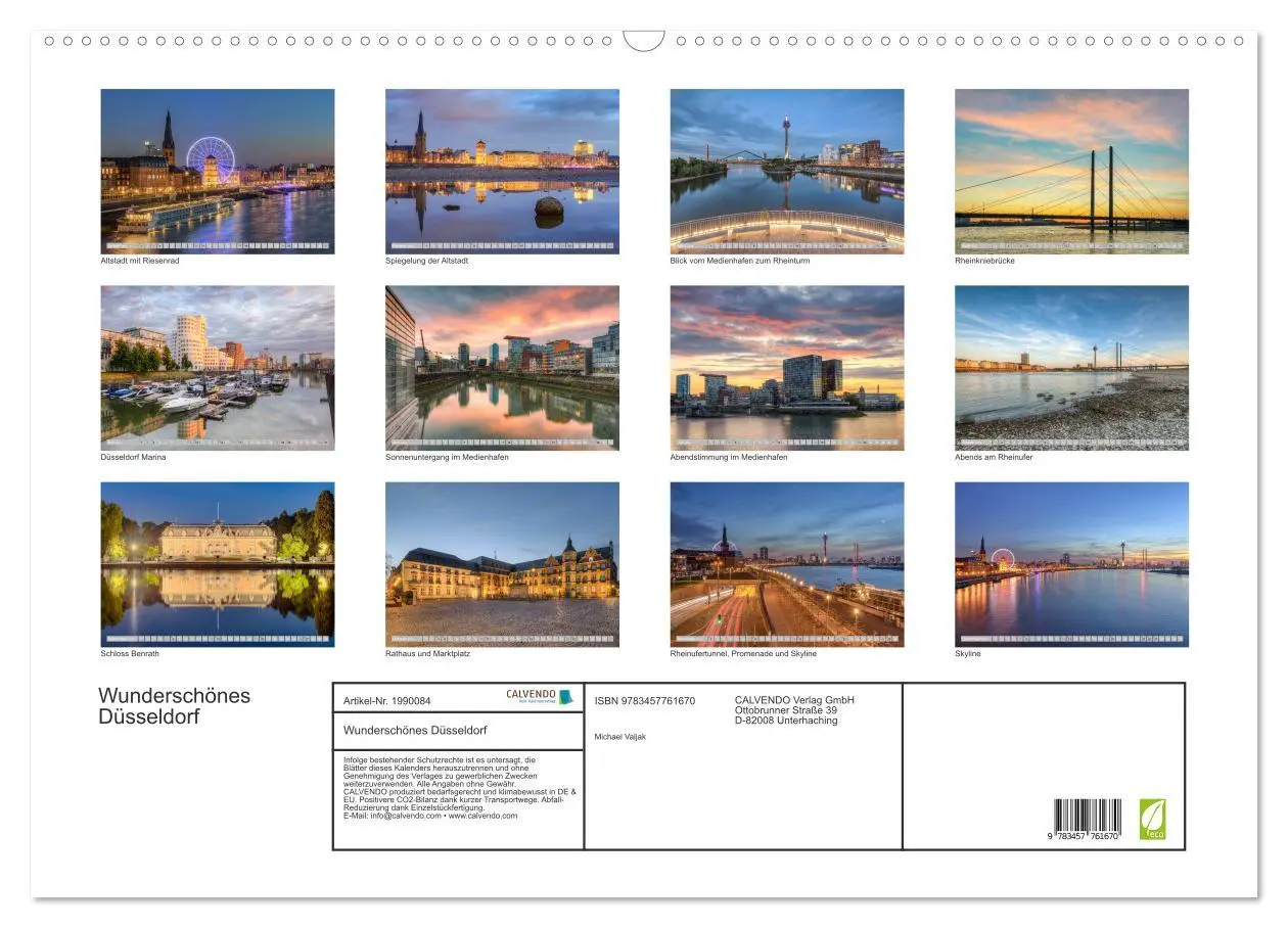 Bild: 9783457761670 | Wunderschönes Düsseldorf (Wandkalender 2026 DIN A2 quer), CALVENDO...