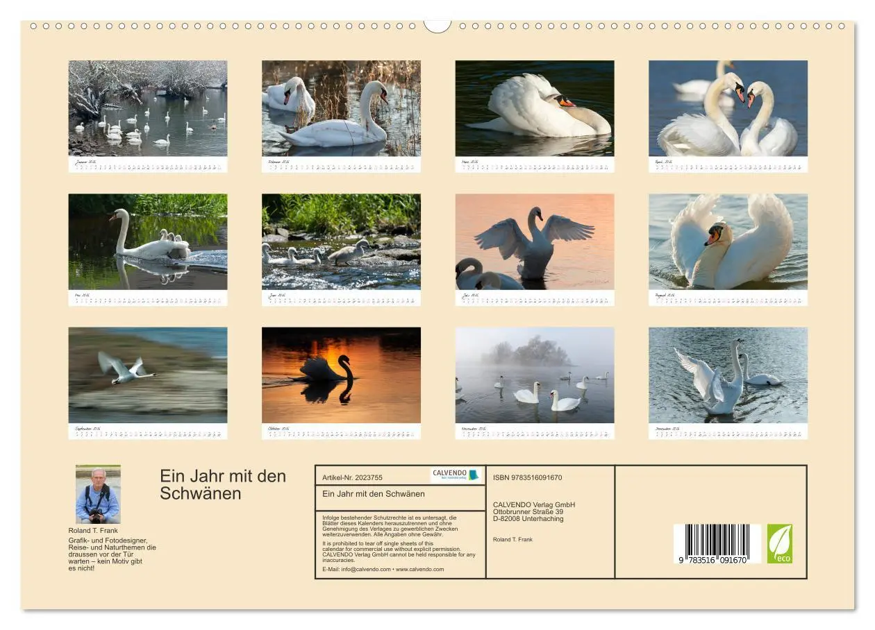 Bild: 9783516091670 | Ein Jahr mit den Schwänen (hochwertiger Premium Wandkalender 2026...