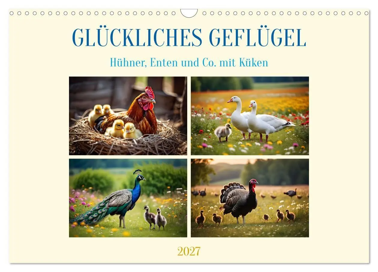 Cover: 9783569011670 | Glückliches Geflügel (Wandkalender 2027 DIN A3 quer), CALVENDO...