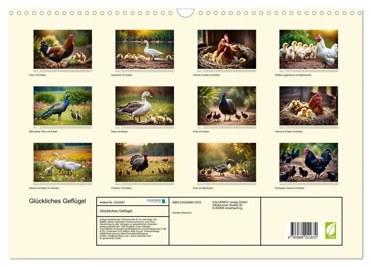 Bild: 9783569011670 | Glückliches Geflügel (Wandkalender 2027 DIN A3 quer), CALVENDO...