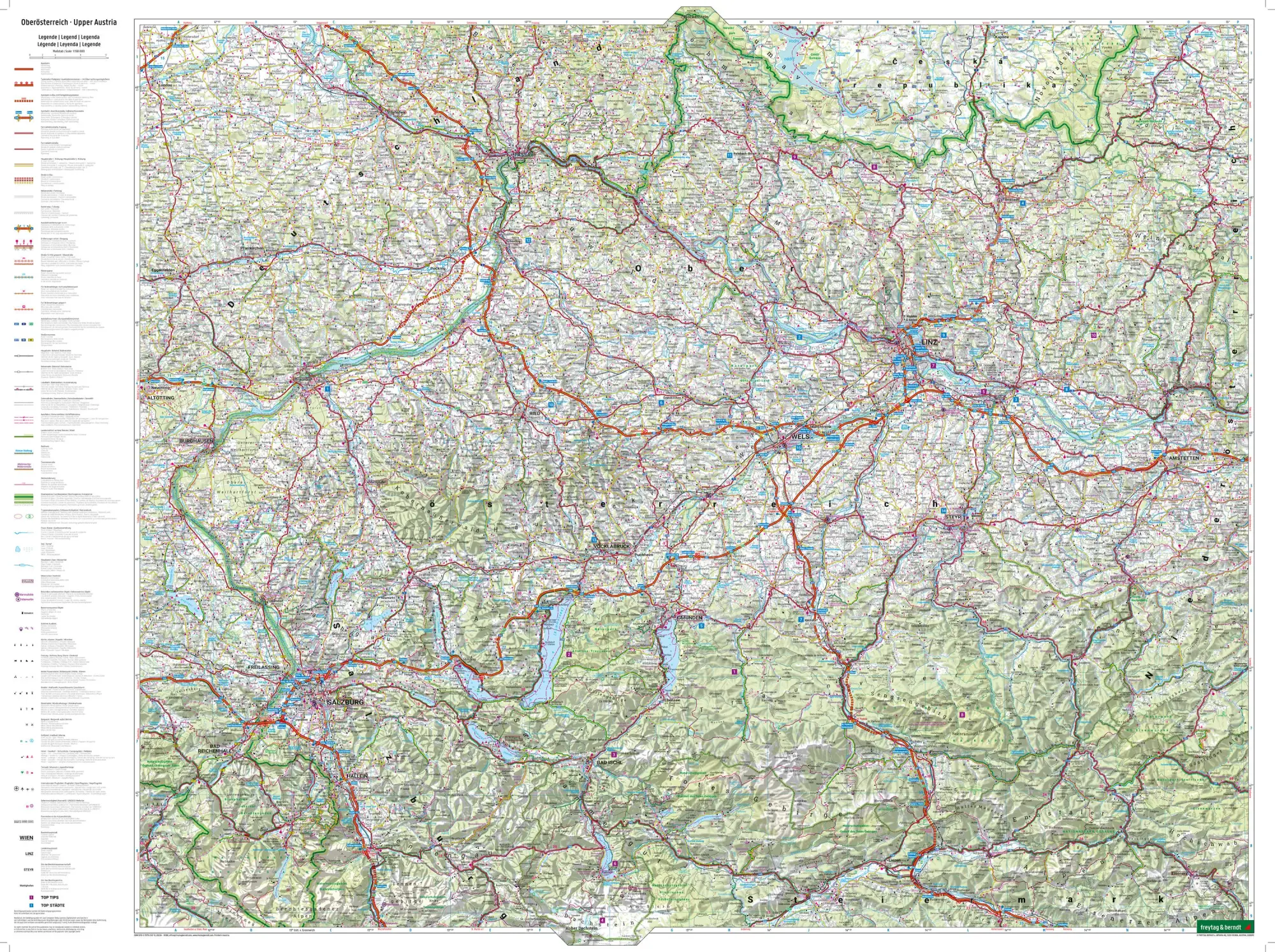 Bild: 9783707921670 | Oberösterreich, Straßen- und Freizeitkarte 1:150.000, freytag &amp; berndt