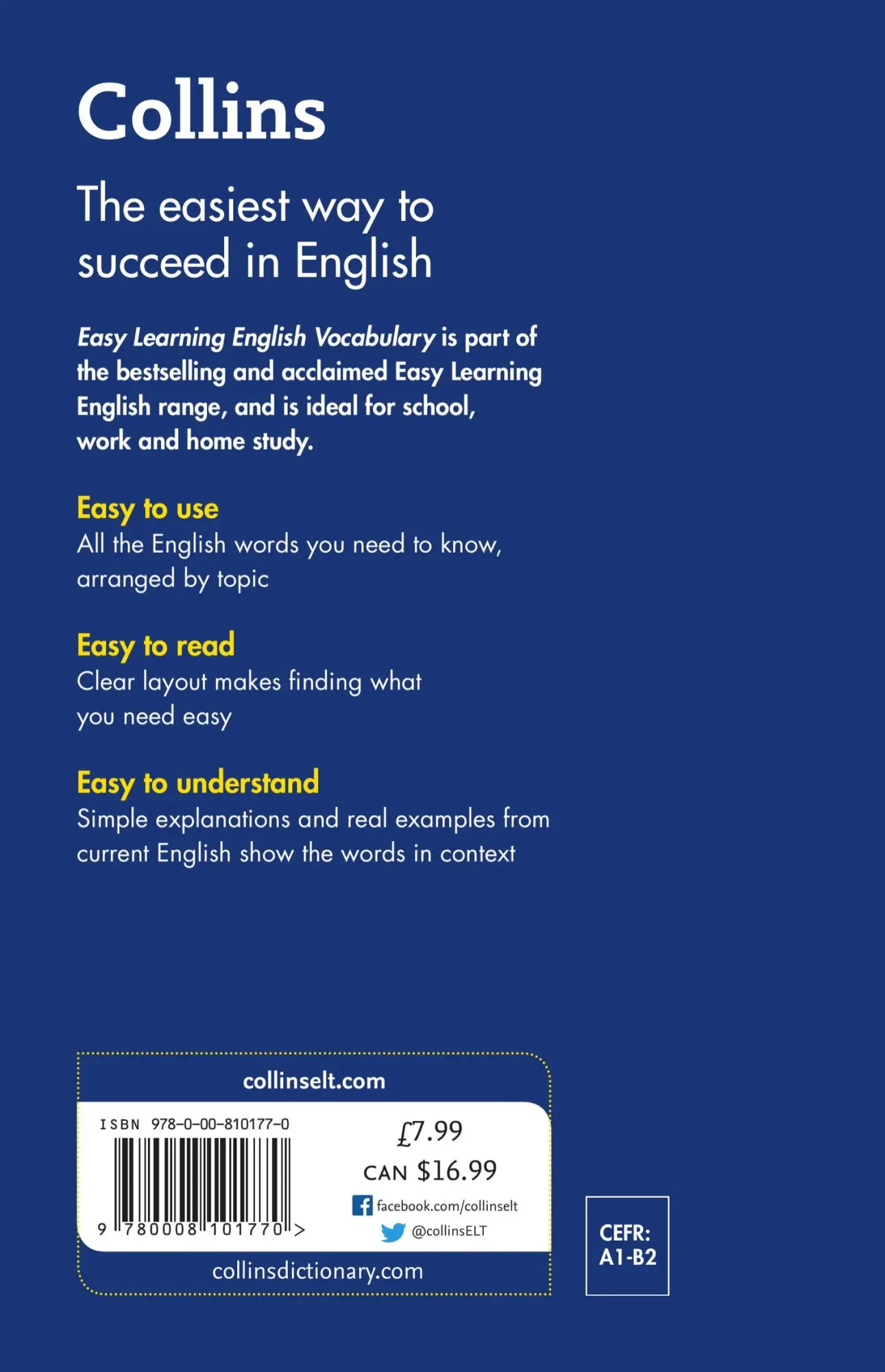 Rückseite: 9780008101770 | Easy Learning English Vocabulary | Collins Dictionaries | Taschenbuch