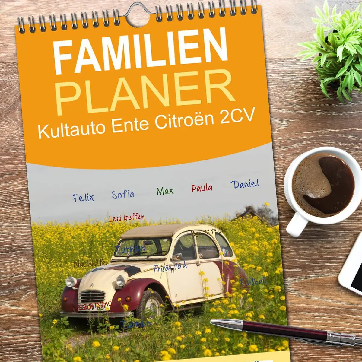 Bild: 9783516521870 | Familienplaner 2026 - Kultauto Ente Citroën 2CV mit 5 Spalten...
