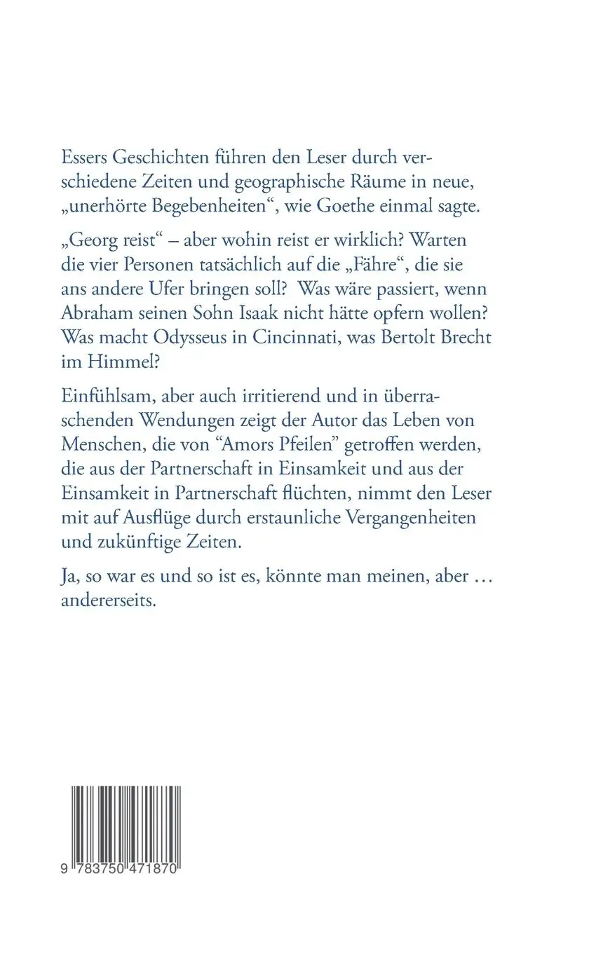 Rückseite: 9783750471870 | andererseits | In 32 Texten durch Zeit und Traum | Dieter Esser | Buch