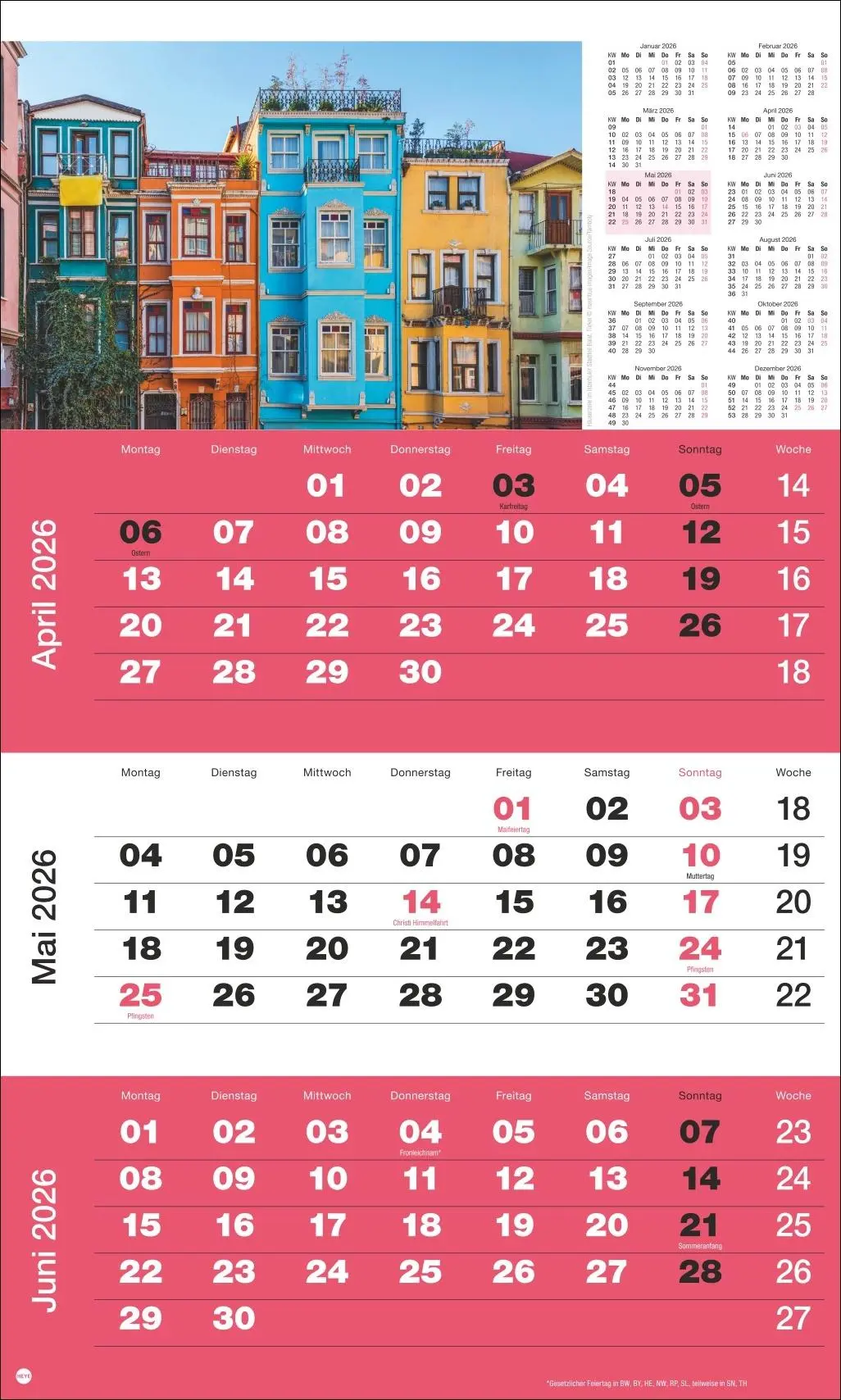 Bild: 9783756411870 | 3-Monatsplaner Foto Traumziele 2026 | Heye | Kalender | Spiralbindung