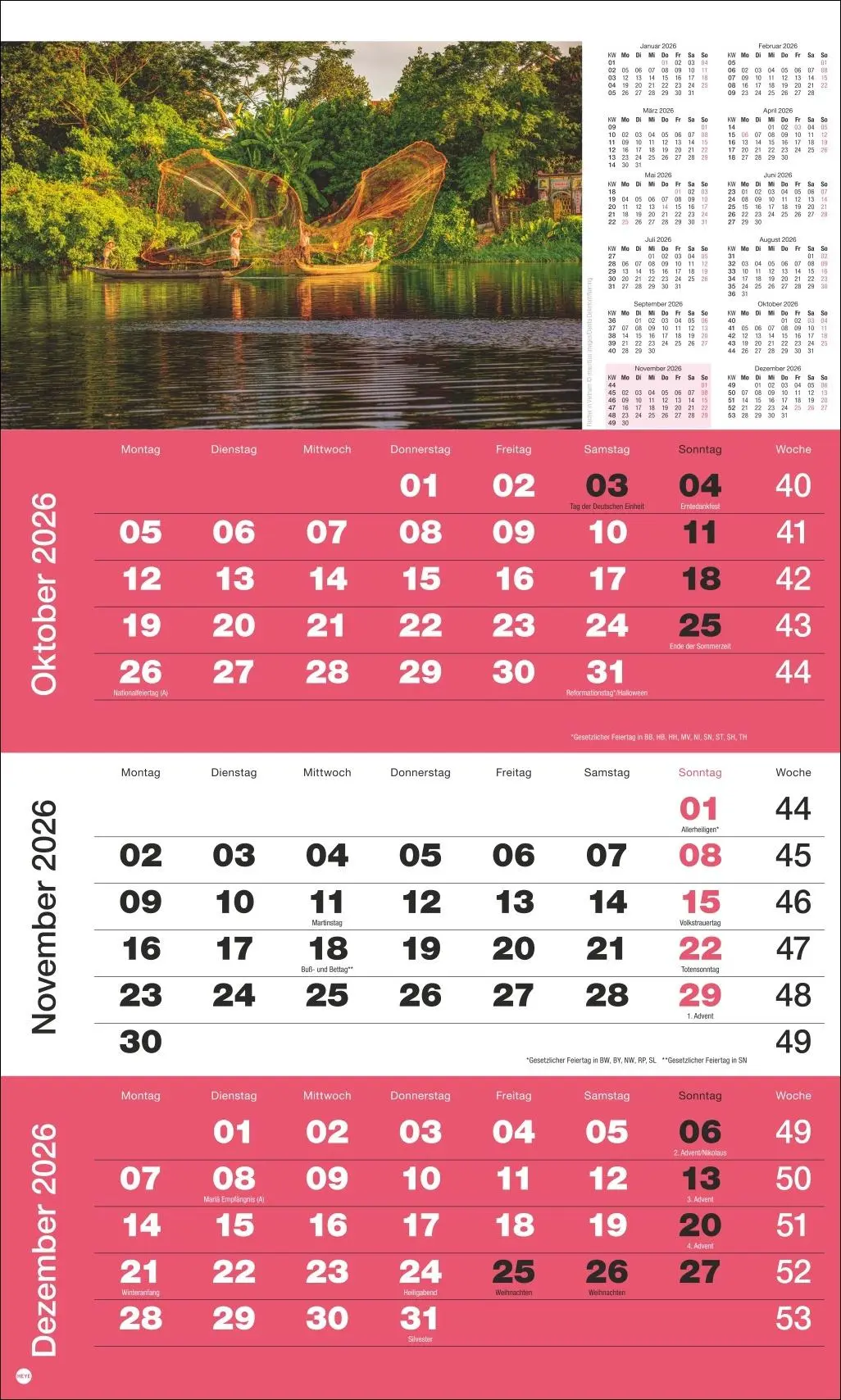 Bild: 9783756411870 | 3-Monatsplaner Foto Traumziele 2026 | Heye | Kalender | Spiralbindung