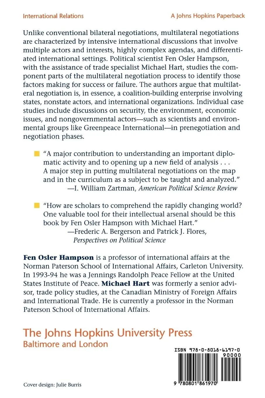Rückseite: 9780801861970 | Multilateral Negotiations | Fen Osler Hampson | Taschenbuch | Englisch