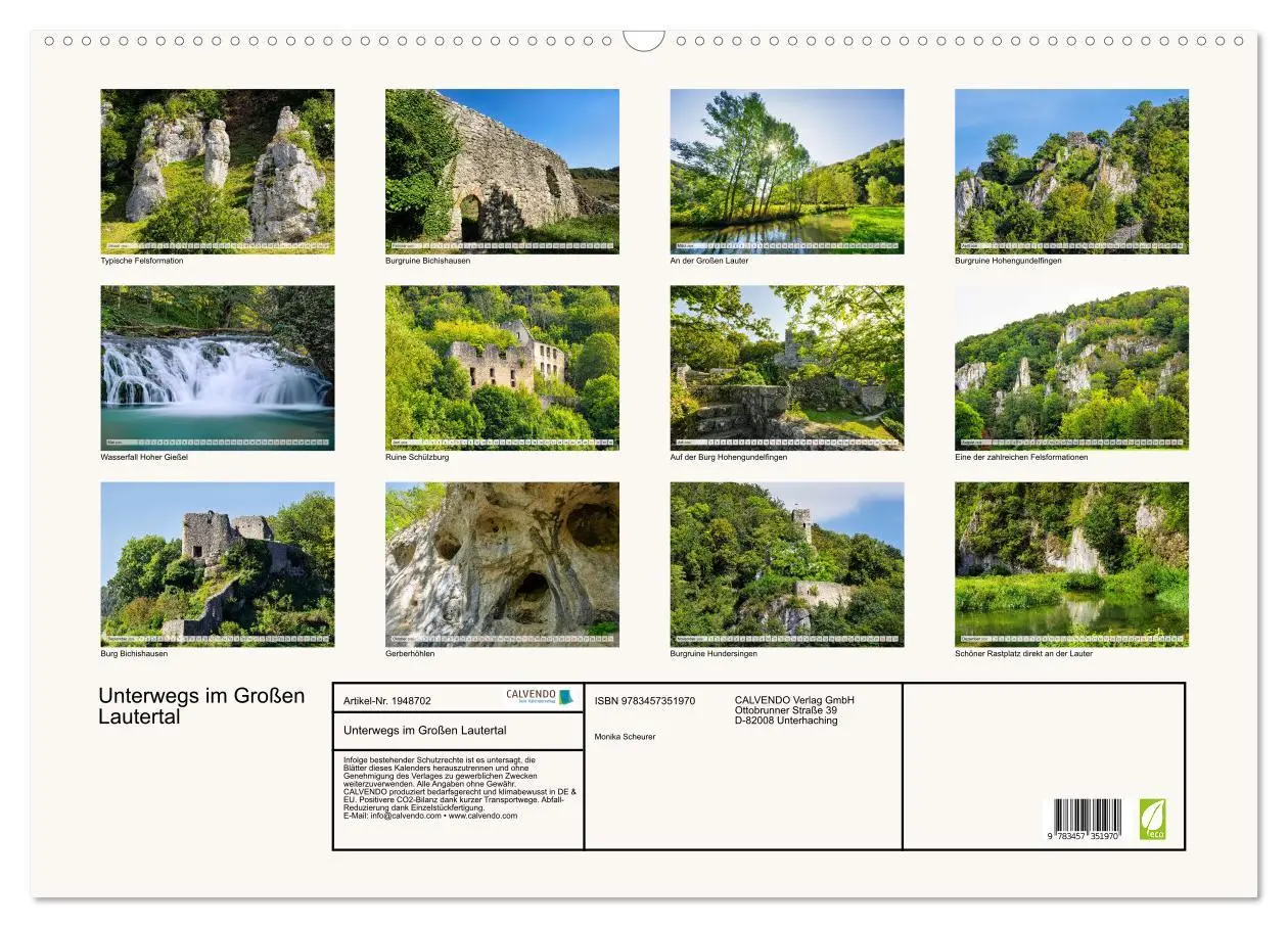 Bild: 9783457351970 | Unterwegs im Großen Lautertal (Wandkalender 2026 DIN A2 quer),...
