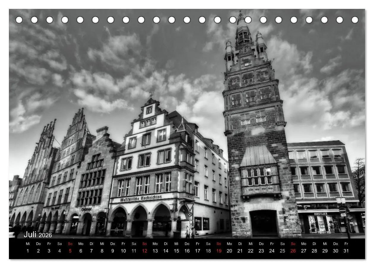 Bild: 9783516061970 | Münster in schwarz-weiß gesehen (Tischkalender 2026 DIN A5 quer),...