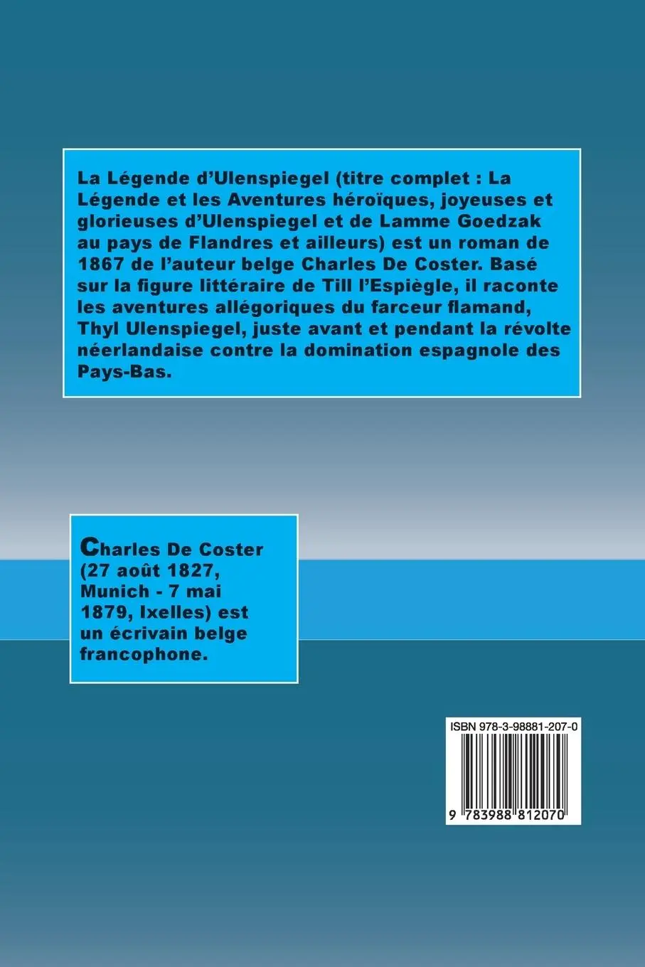 Rückseite: 9783988812070 | La Légende d'Ulenspiegel | Charles De Coster | Taschenbuch | 2023