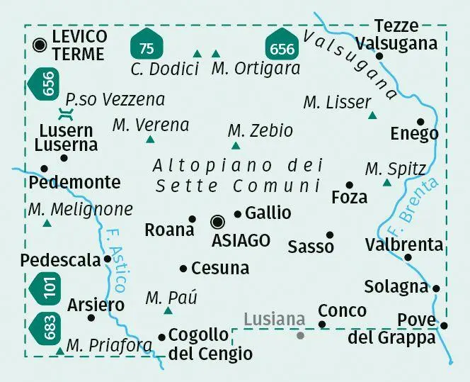 Bild: 9783991542070 | KOMPASS Wanderkarte 658 Altopiano dei Sette Comuni, Asiago -...