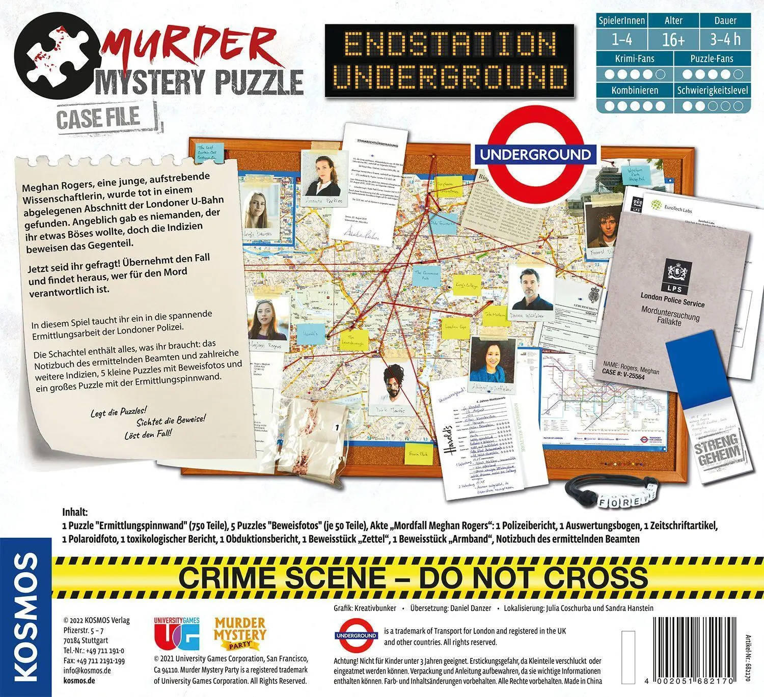 Bild: 4002051682170 | Murder Mystery Puzzle - Endstation Underground | Spiel | 682170 | 2022