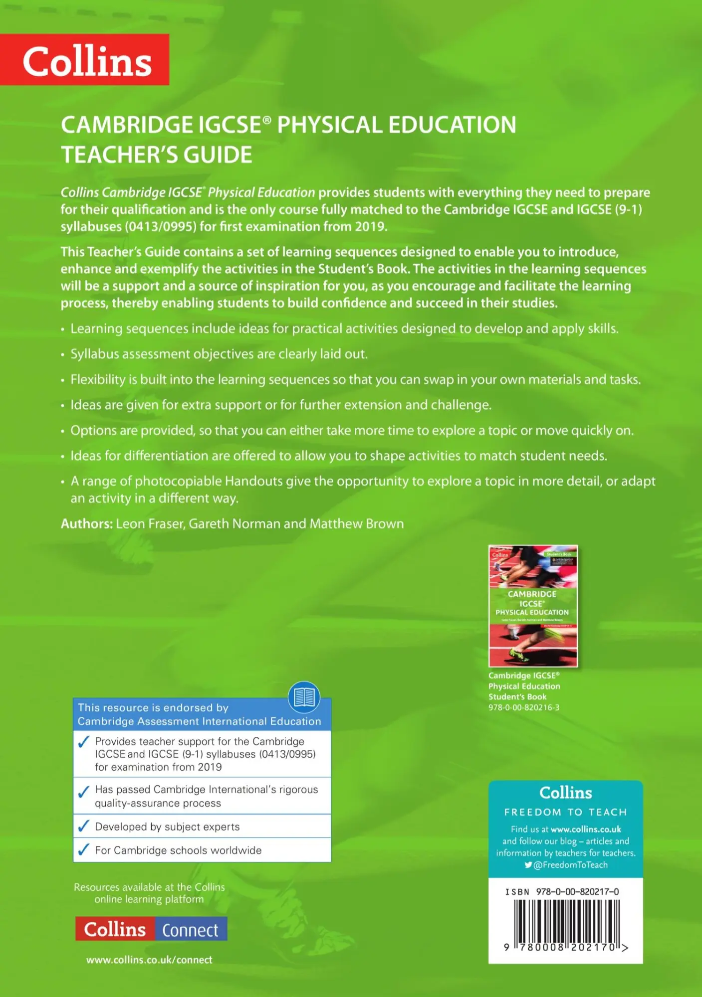 Rückseite: 9780008202170 | Cambridge Igcse(tm) Physical Education Teacher's Guide | Leon Fraser