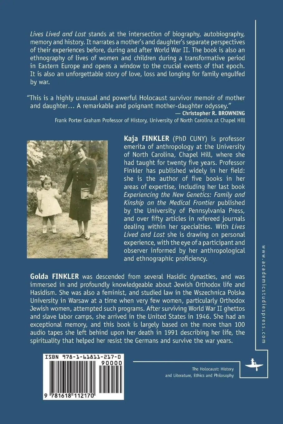 Rückseite: 9781618112170 | Lives Lived and Lost | Kaja Finkler (u. a.) | Taschenbuch | Englisch