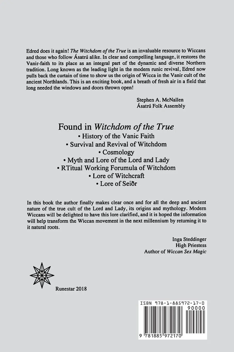 Rückseite: 9781885972170 | Witchdom of the True: A Study of the Vana-Troth and Seidr | Thorsson