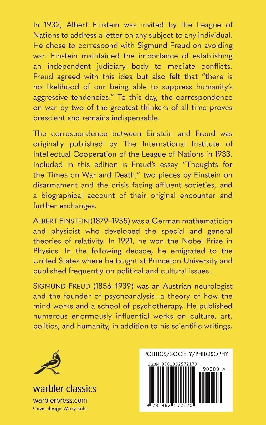 Rückseite: 9781962572170 | Why War? A Correspondence Between Albert Einstein and Sigmund Freud...