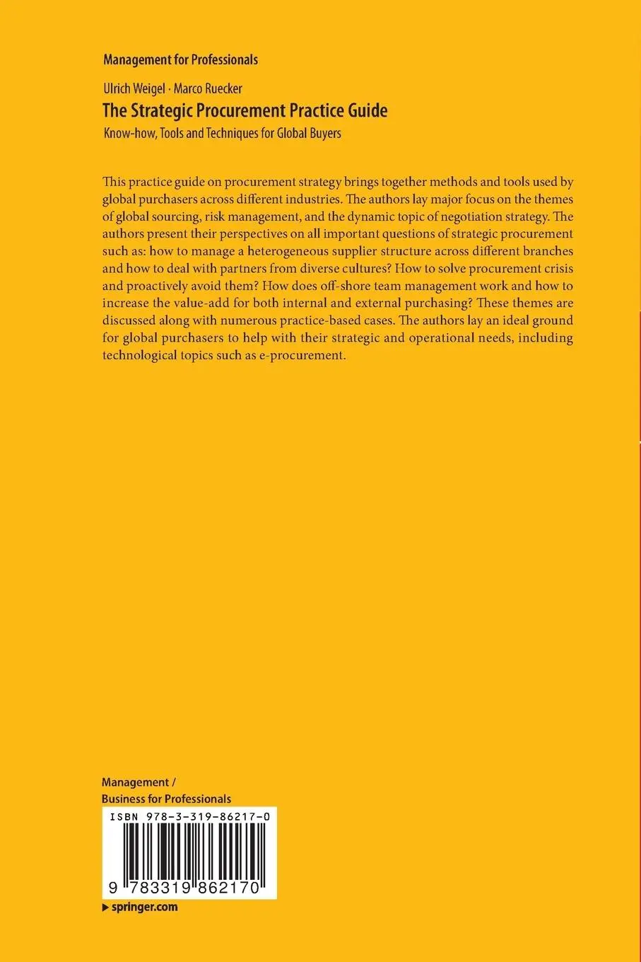 Rückseite: 9783319862170 | The Strategic Procurement Practice Guide | Marco Ruecker (u. a.) | xii