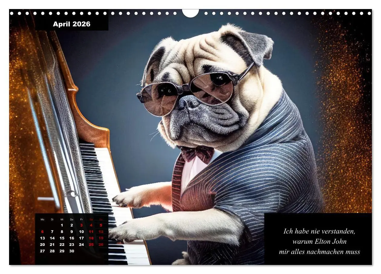 Bild: 9783457542170 | Der humoristische Mops-Kalender (Wandkalender 2026 DIN A3 quer),...