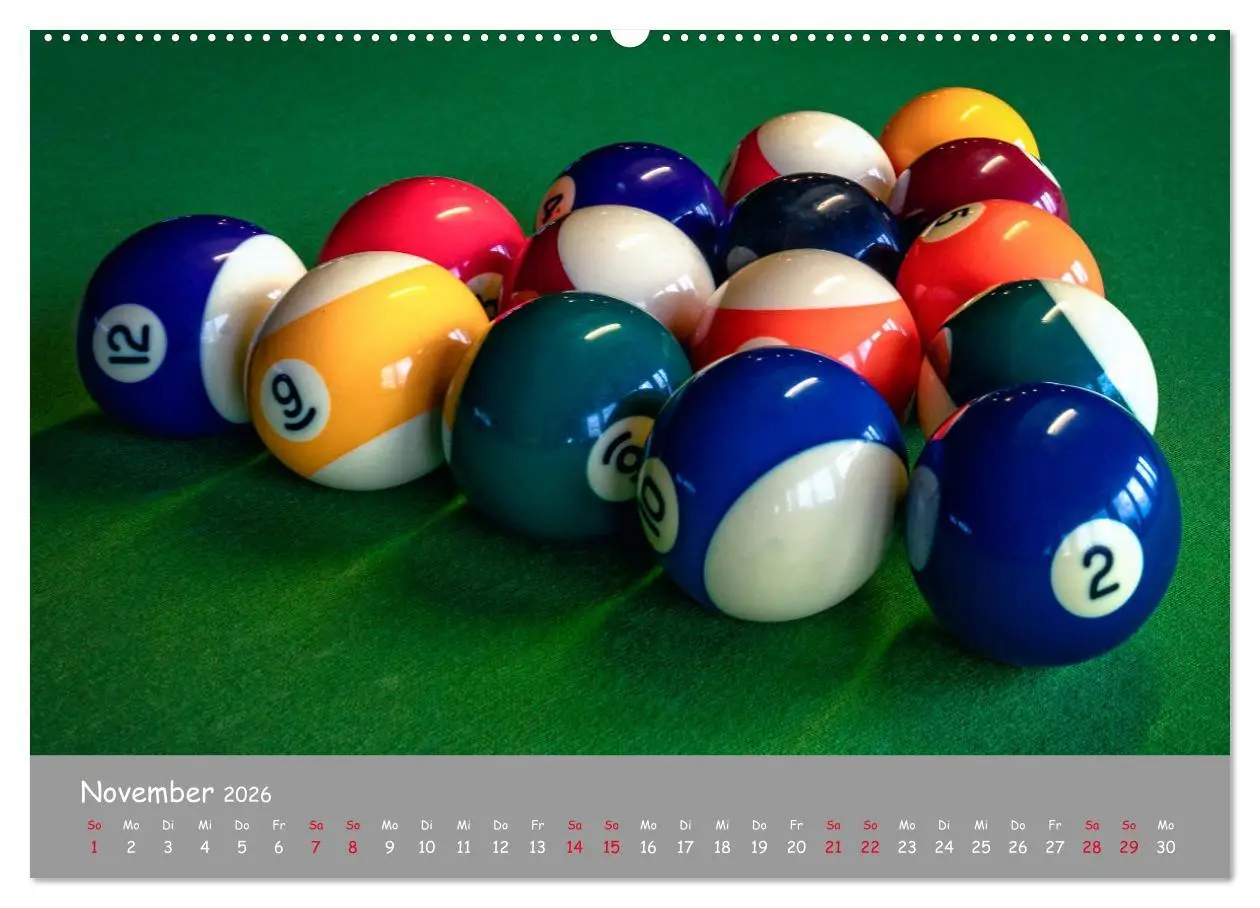 Bild: 9783457782170 | Freizeit Billard - Queue, Kugeln, Kreide und Tisch (Wandkalender...