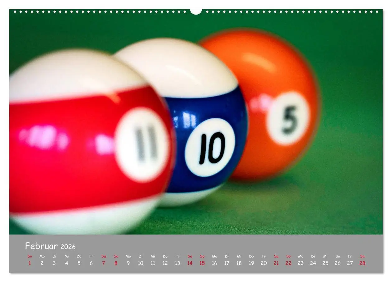 Bild: 9783457782170 | Freizeit Billard - Queue, Kugeln, Kreide und Tisch (Wandkalender...