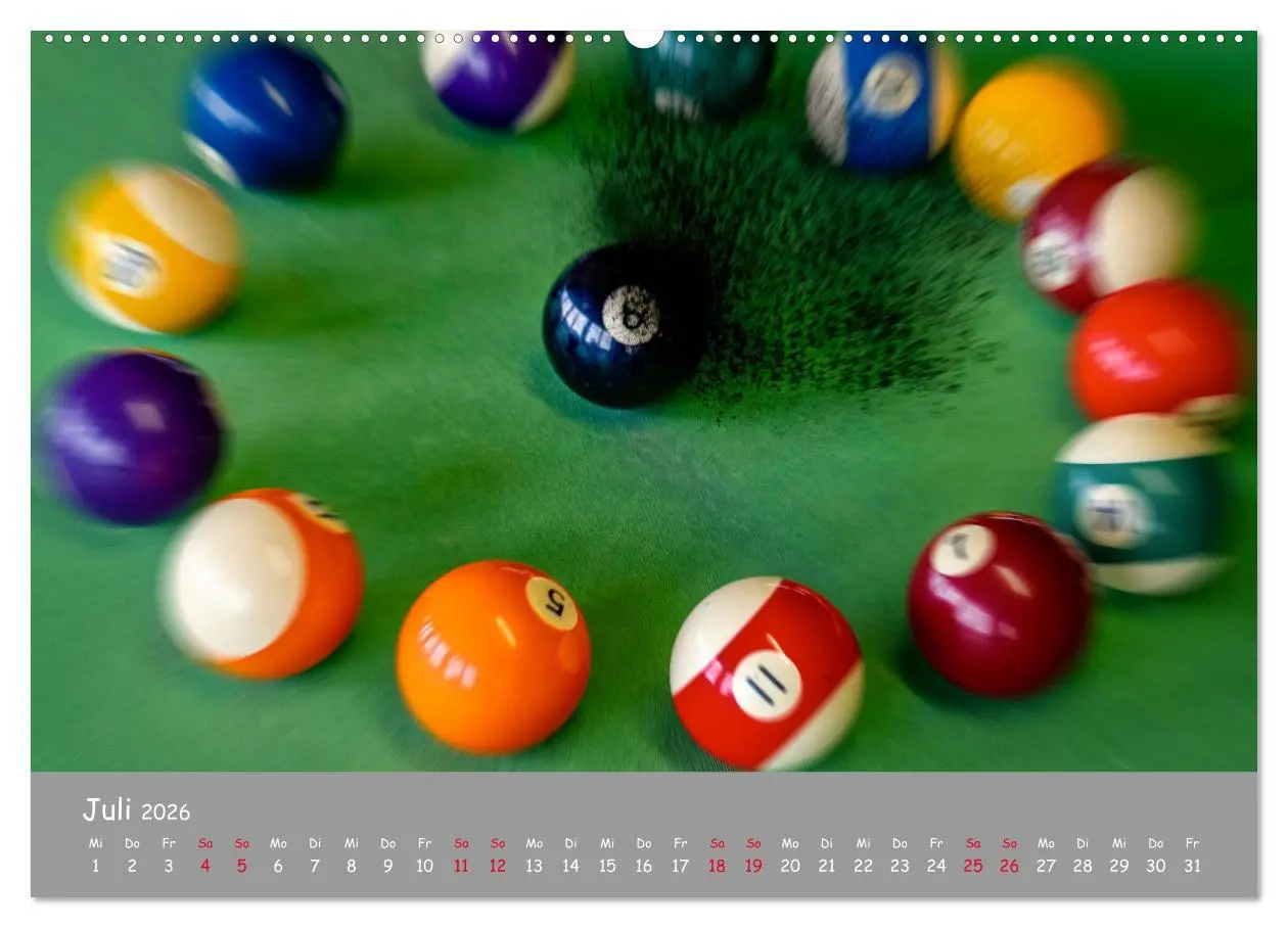 Bild: 9783457782170 | Freizeit Billard - Queue, Kugeln, Kreide und Tisch (Wandkalender...