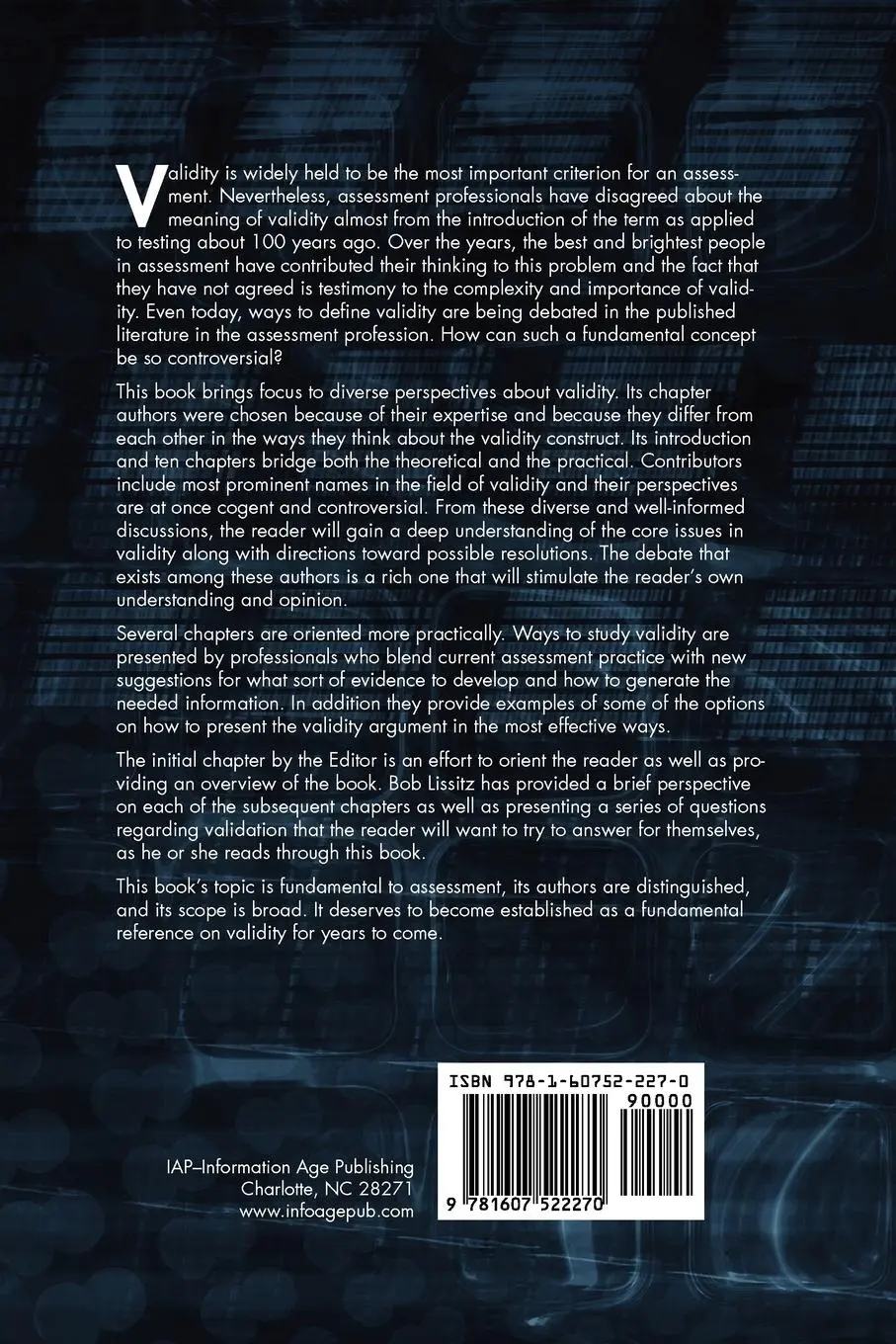Rückseite: 9781607522270 | The Concept of Validity | Robert W. Lissitz | Taschenbuch | Englisch