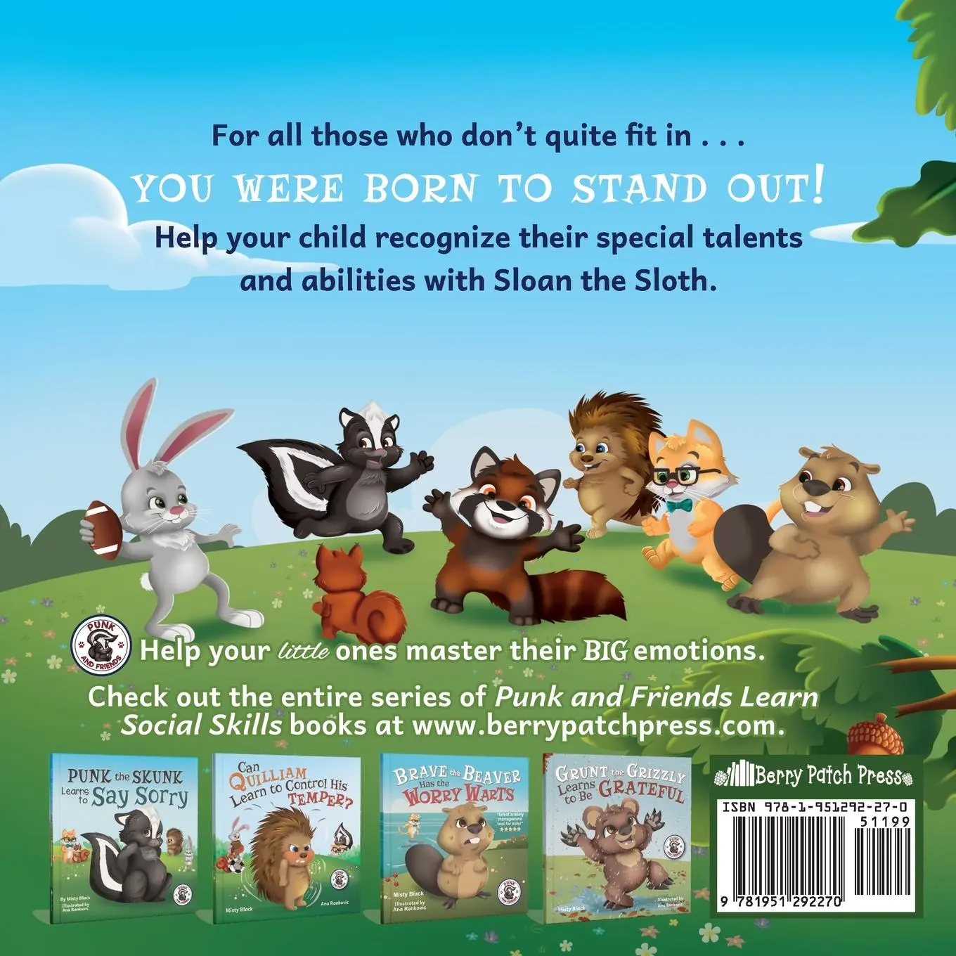 Rückseite: 9781951292270 | Sloan the Sloth Loves Being Different | A Self-Worth Story | Black