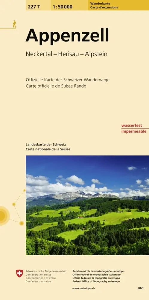 Cover: 9783302302270 | 227T Appenzell Wanderkarte | Neckertal - Herisau - Alpstein | Gefalzt