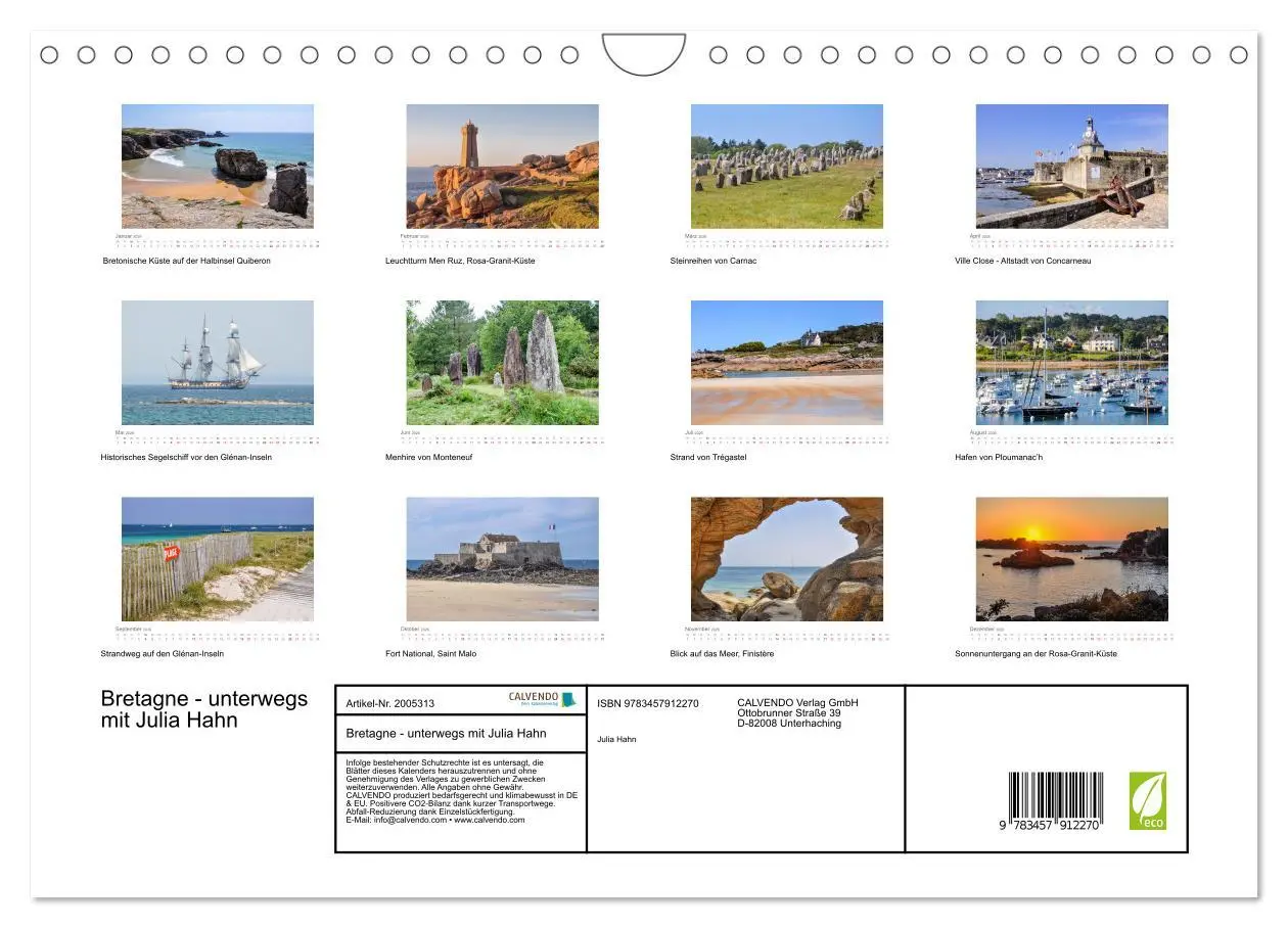 Bild: 9783457912270 | Bretagne - unterwegs mit Julia Hahn (Wandkalender 2026 DIN A4...