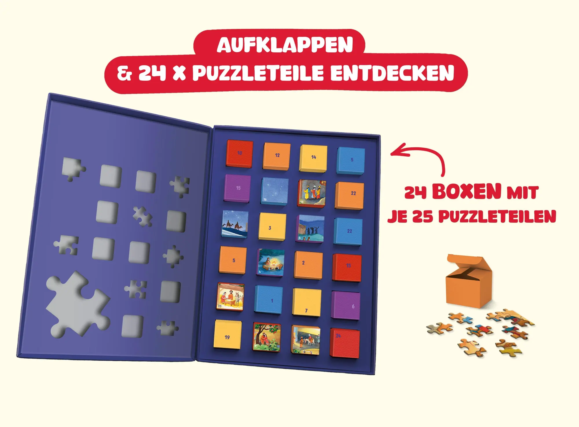 Bild: 4280000572370 | Mein großer Puzzle-Adventskalender - Die Weihnachtsgeschichte | Nagel