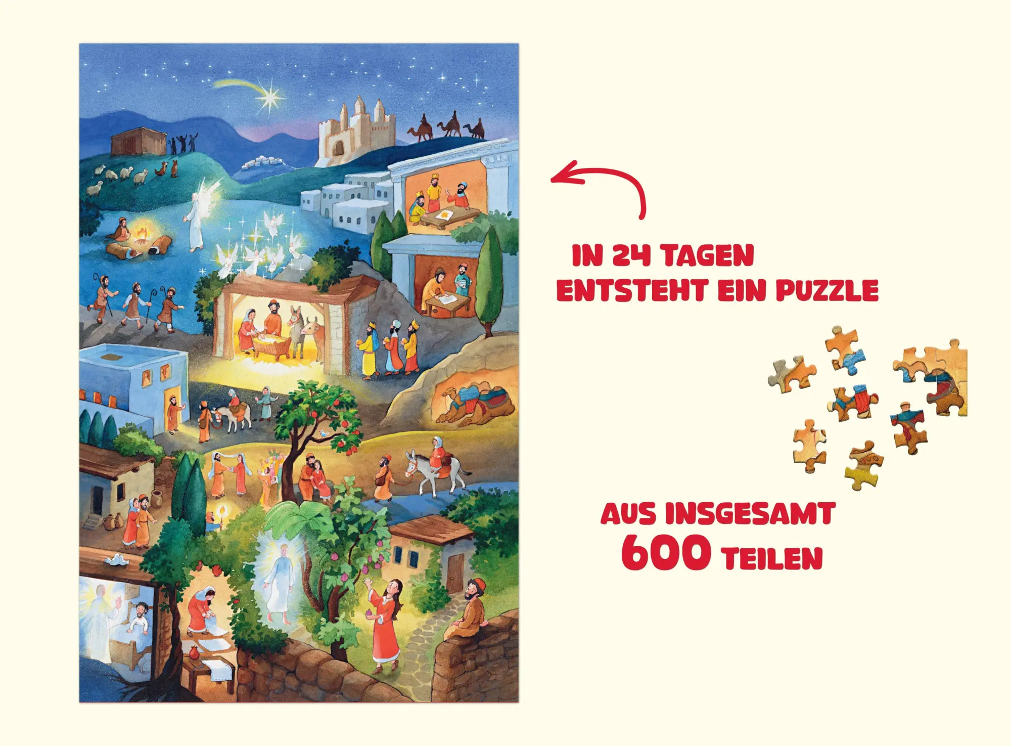 Bild: 4280000572370 | Mein großer Puzzle-Adventskalender - Die Weihnachtsgeschichte | Nagel