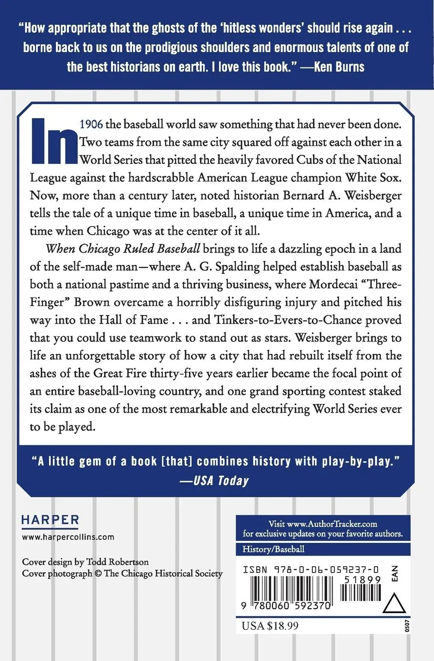 Rückseite: 9780060592370 | When Chicago Ruled Baseball | The Cubs-White Sox World Series of 1906
