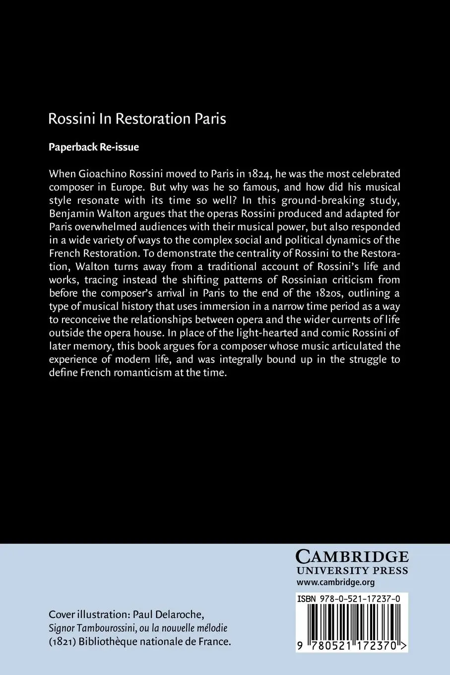 Rückseite: 9780521172370 | Rossini in Restoration Paris | The Sound of Modern Life | Taschenbuch