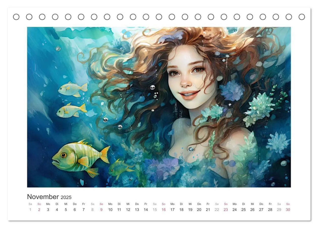 Bild: 9783383892370 | Liebliche Meerjungfrauen (Tischkalender 2025 DIN A5 quer), CALVENDO...