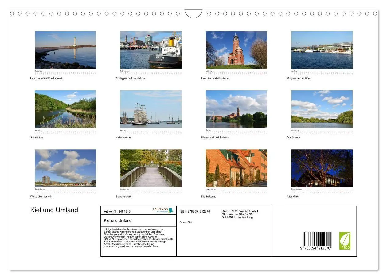 Bild: 9783594212370 | Kiel und Umland (Wandkalender 2027 DIN A3 quer), CALVENDO...