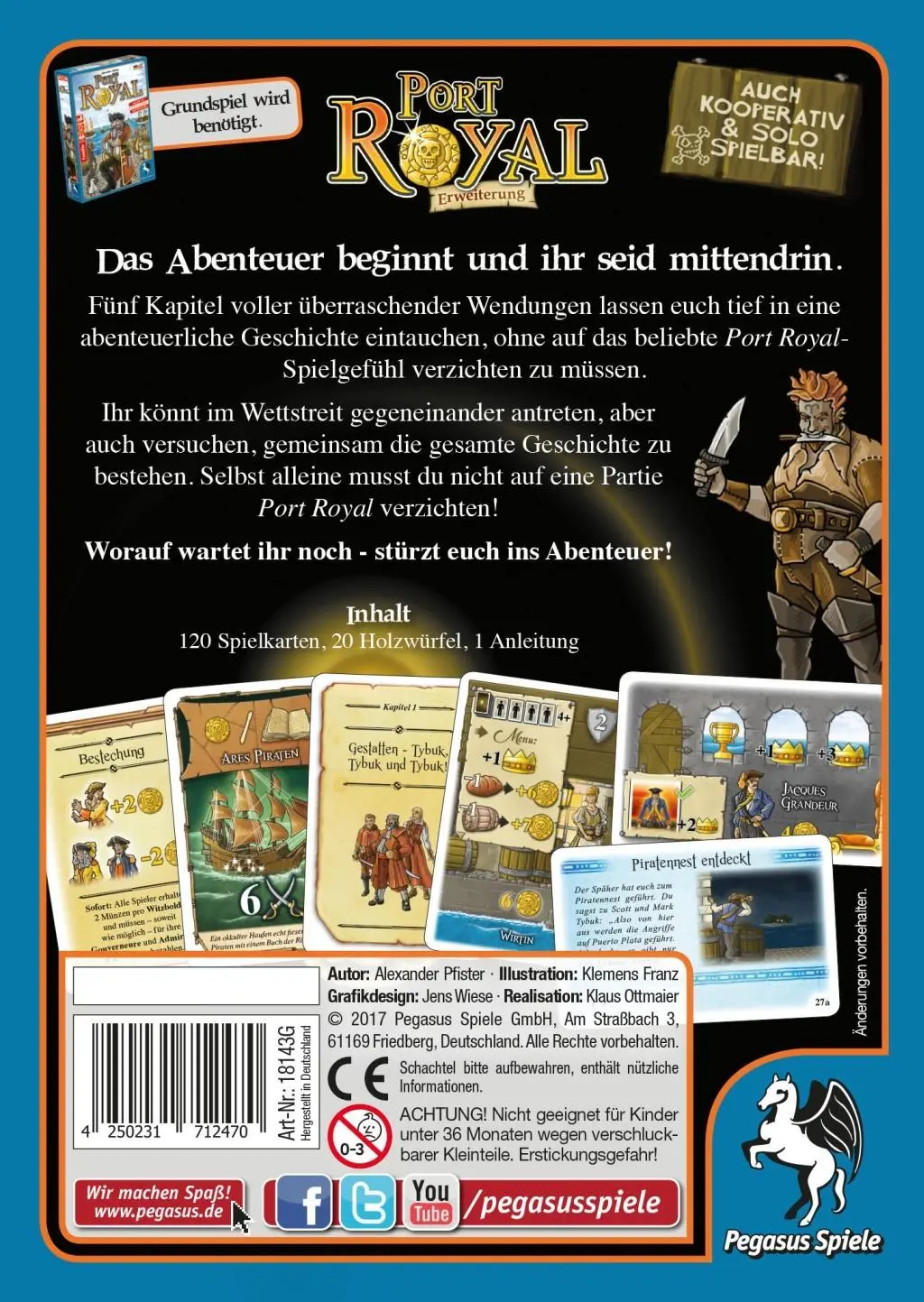 Bild: 4250231712470 | Port Royal: Das Abenteuer beginnt | Alexander Pfister | Spiel | 2018