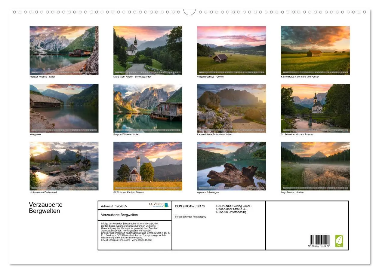 Bild: 9783457512470 | Verzauberte Bergwelten (Wandkalender 2026 DIN A2 quer), CALVENDO...