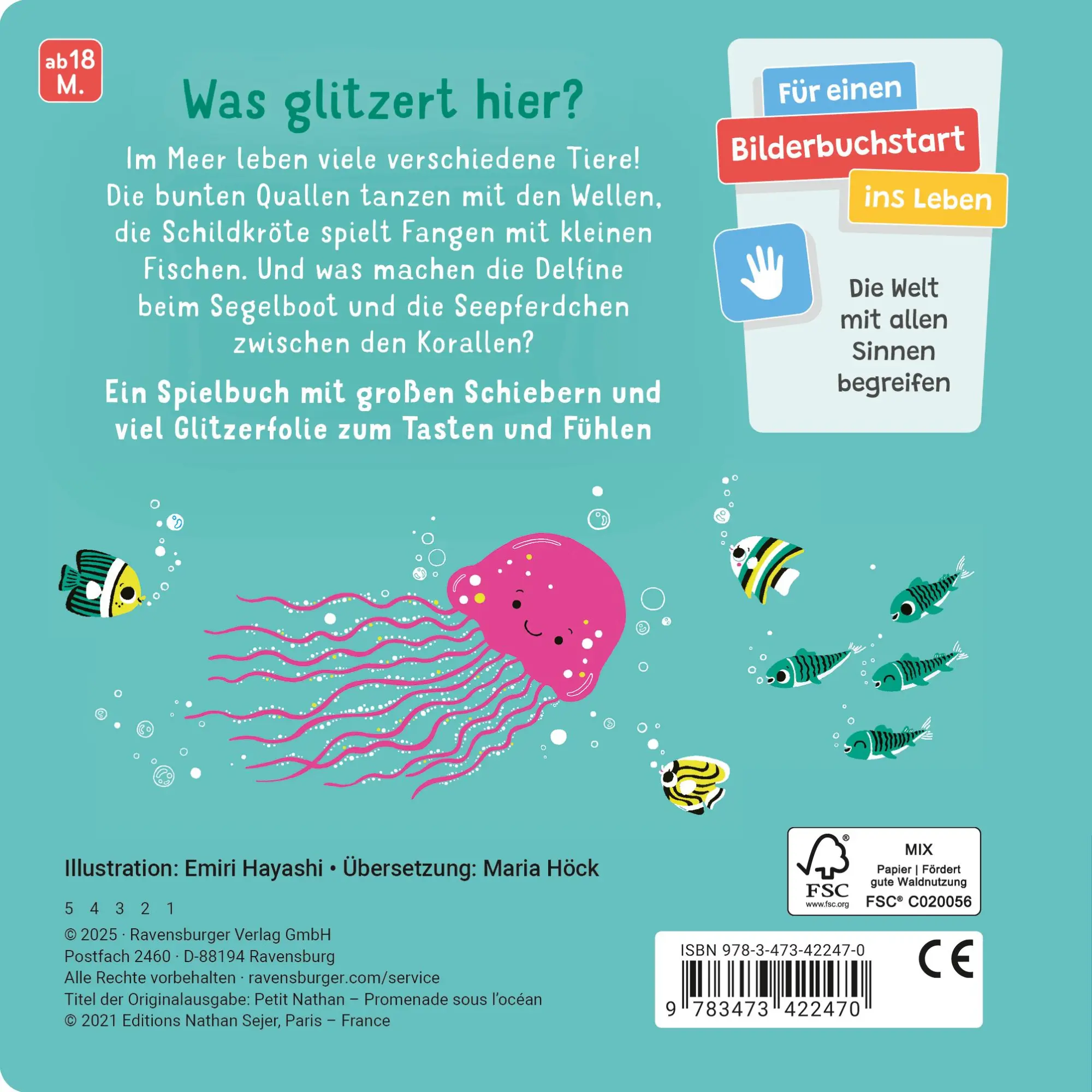 Rückseite: 9783473422470 | Mein erstes Glitzerbuch - Im Meer | Emiri Hayashi | Buch | 12 S.