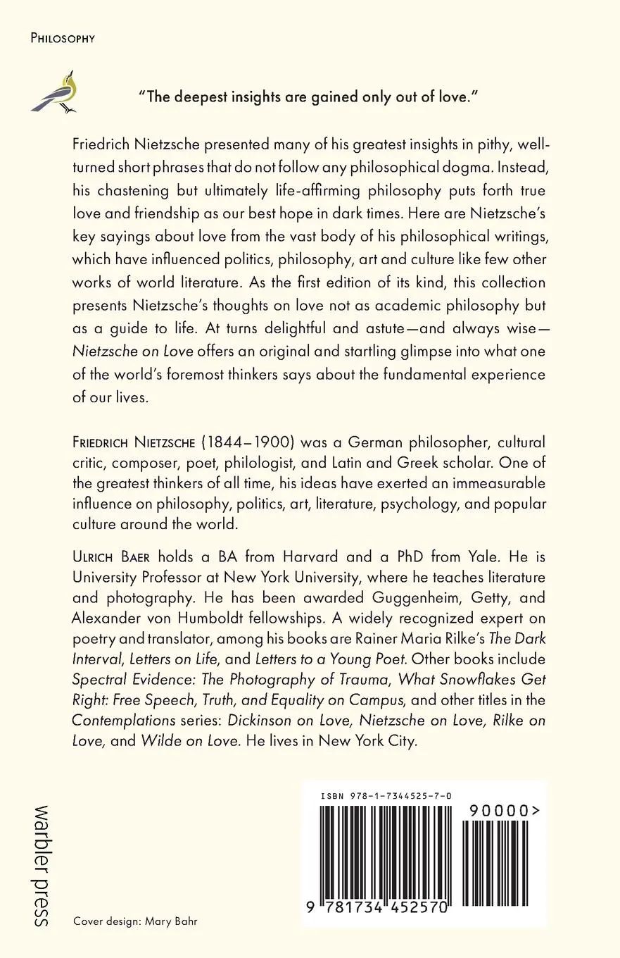 Rückseite: 9781734452570 | Nietzsche on Love | Friedrich Nietzsche | Taschenbuch | Englisch