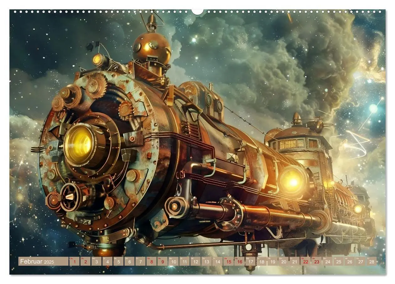 Bild: 9783435652570 | Steampunk im Weltall (Wandkalender 2025 DIN A2 quer), CALVENDO...