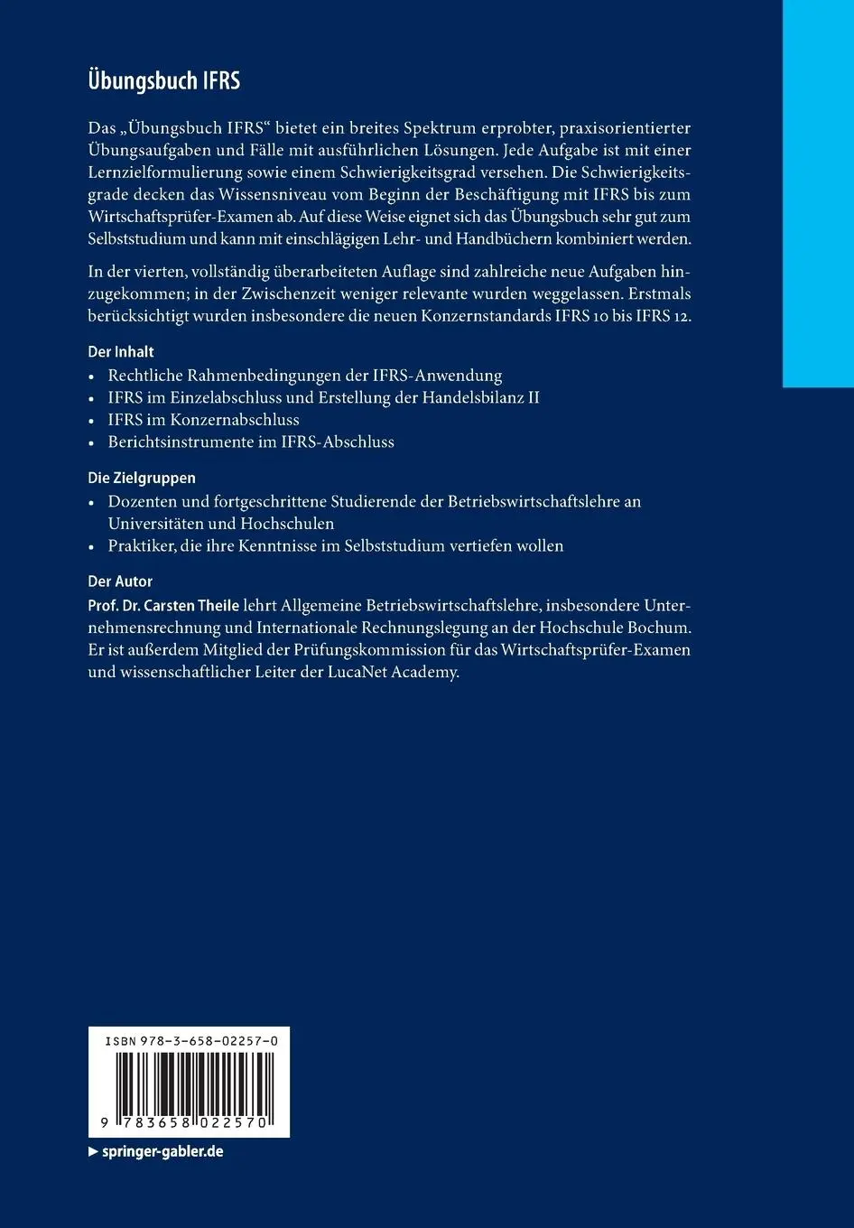 Rückseite: 9783658022570 | Übungsbuch IFRS | Carsten Theile | Taschenbuch | xxvii | Deutsch