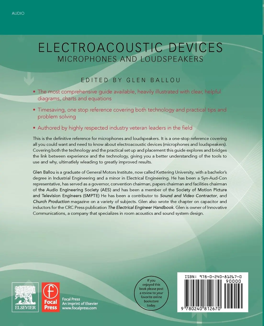 Rückseite: 9780240812670 | Electroacoustic Devices | Microphones and Loudspeakers | Glen Ballou
