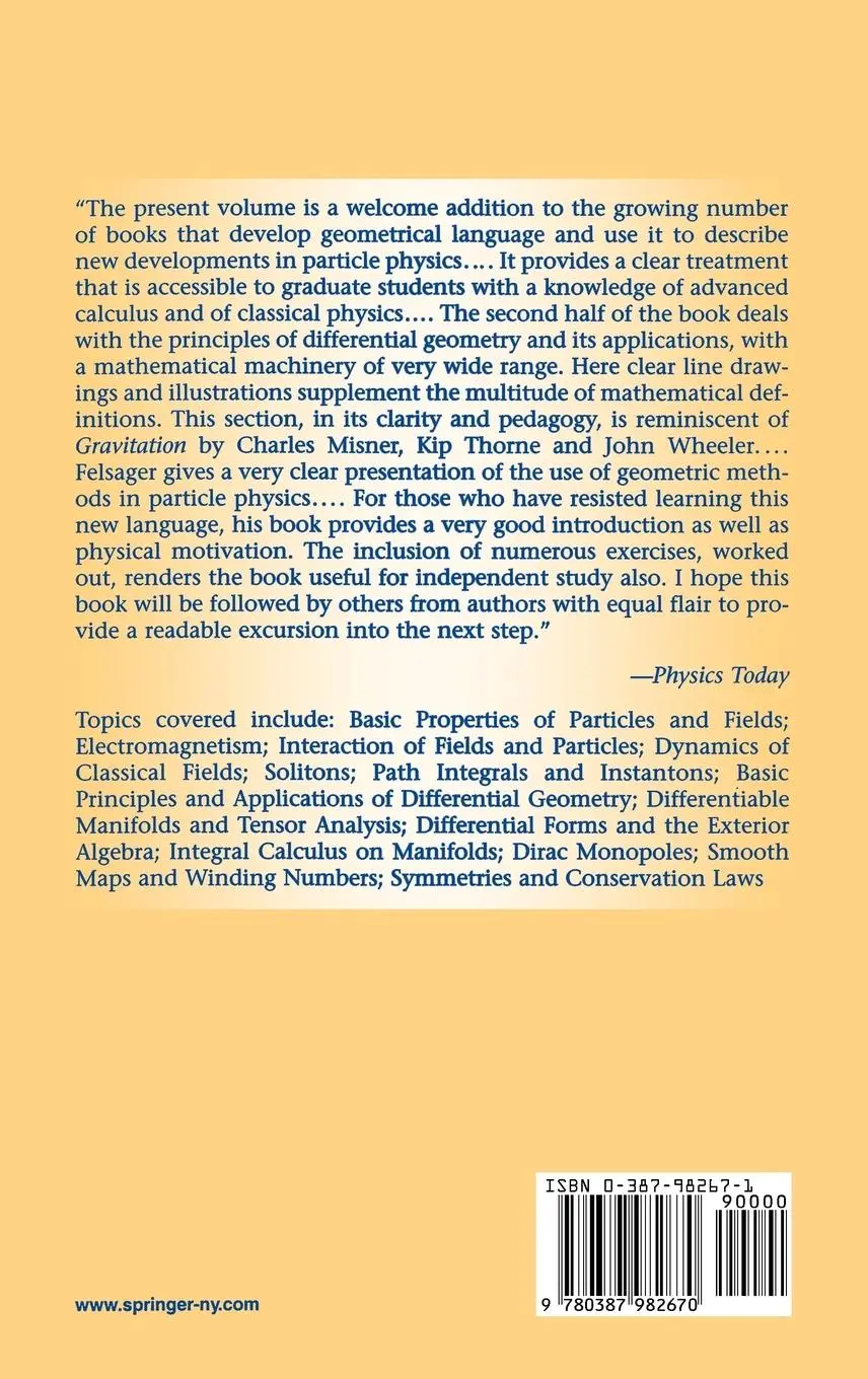 Rückseite: 9780387982670 | Geometry, Particles, and Fields | Bjoern Felsager | Buch | x | 1998