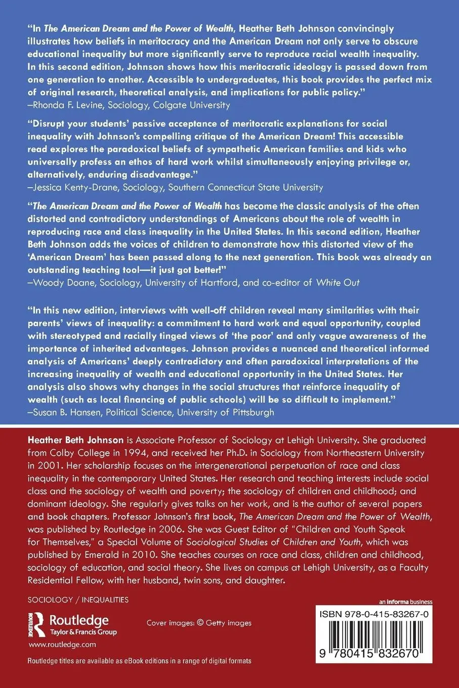 Rückseite: 9780415832670 | The American Dream and the Power of Wealth | Heather Johnson | Buch