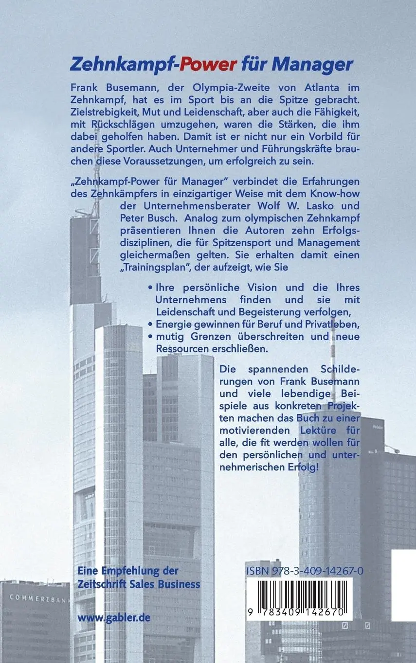 Rückseite: 9783409142670 | Zehnkampf-Power für Manager | Wolf Lasko (u. a.) | Buch | 221 S.