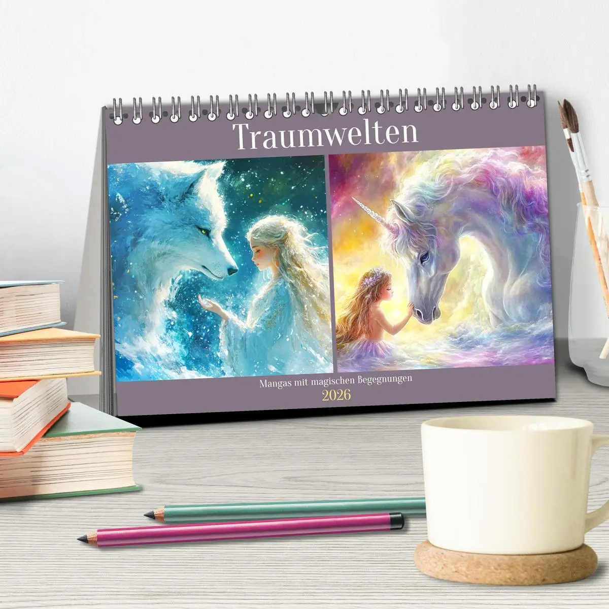 Bild: 9783457352670 | Traumwelten. Mangas mit magischen Begegnungen (Tischkalender 2026...