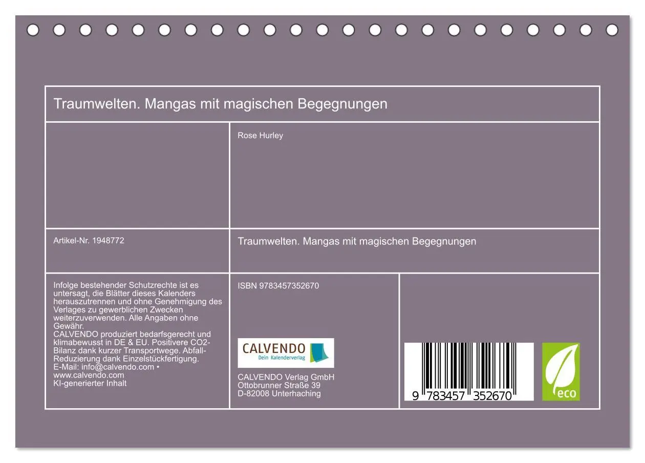 Bild: 9783457352670 | Traumwelten. Mangas mit magischen Begegnungen (Tischkalender 2026...