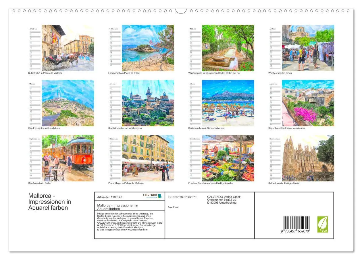 Bild: 9783457662670 | Mallorca - Impressionen in Aquarellfarben (hochwertiger Premium...