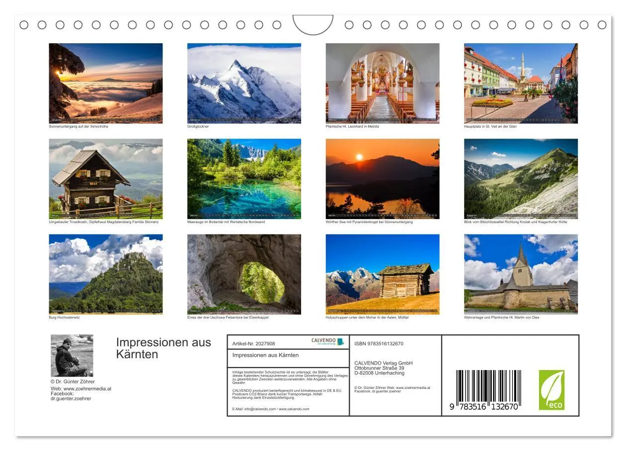Bild: 9783516132670 | Impressionen aus Kärnten (Wandkalender 2026 DIN A4 quer), CALVENDO...